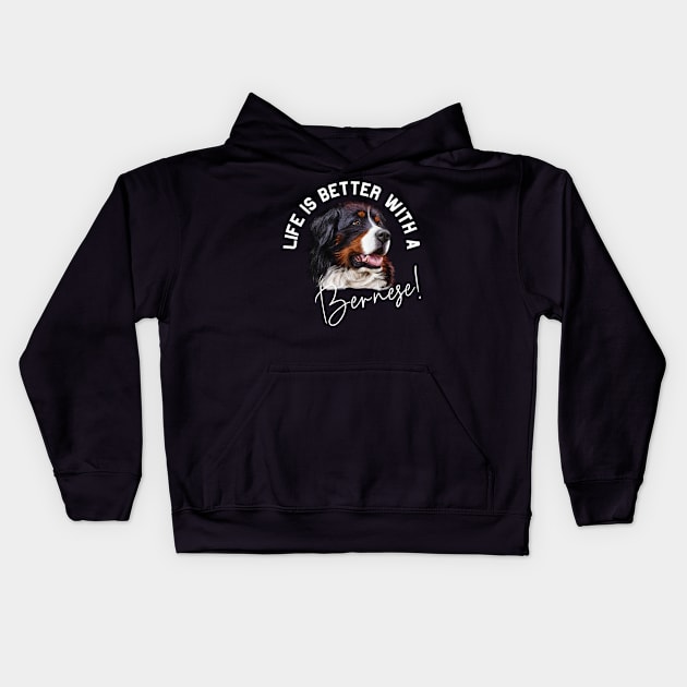 Bernese Mountain Dog Kids Hoodie by Bernesemountaindogstuff